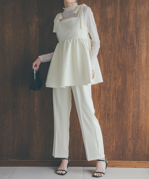 KOBE LETTUCE(コウベレタス)の「ぽこぽこショルダーリボンキャミブラウス(シャツ/ブラウス・レディース・アイボリー/ピンク系/ブラック/ブラウン系・FREE)」の10枚目の写真