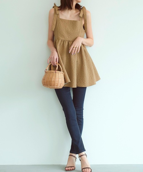 KOBE LETTUCE(コウベレタス)の「ぽこぽこショルダーリボンキャミブラウス(シャツ/ブラウス・レディース・アイボリー/ピンク系/ブラック/ブラウン系・FREE)」の17枚目の写真