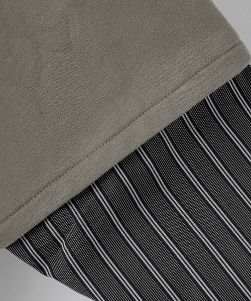 DOOPZ（ドープス）の「レイヤードスリーブフーディー（パーカー・メンズ・グレイッシュベージュ/ブラック・SMALL/MEDIUM/LARGE）」の10枚目の写真