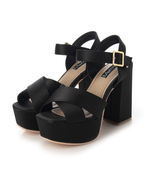 Mafmof（マフモフ）の「Mafmof(マフモフ)プラットフォーム入りクロスベルトチャンキーヒールサンダル（サンダル・レディース・ネイビー/ブラック系その他/ホワイト/ブラック/シルバー/ゴールド・M/L/LL/S）」の11枚目の写真