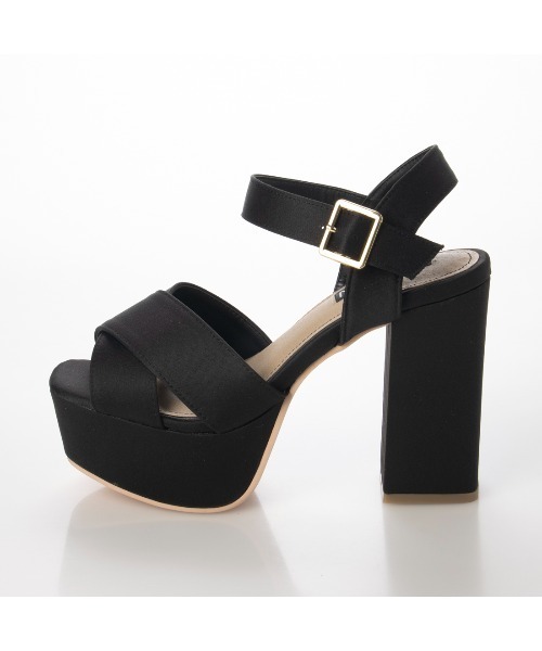 Mafmof（マフモフ）の「Mafmof(マフモフ)プラットフォーム入りクロスベルトチャンキーヒールサンダル（サンダル・レディース・ネイビー/ブラック系その他/ホワイト/ブラック/シルバー/ゴールド・M/L/LL/S）」の14枚目の写真