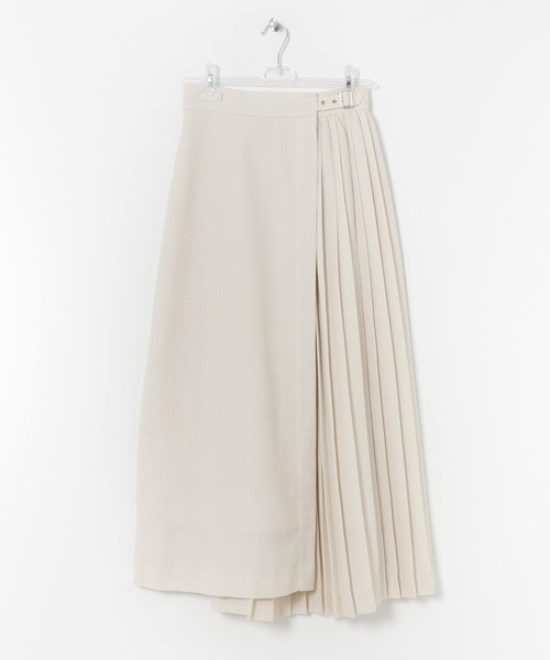 スカート PLEATED SKIRT LAYERED LACE PLEATS SKIRT