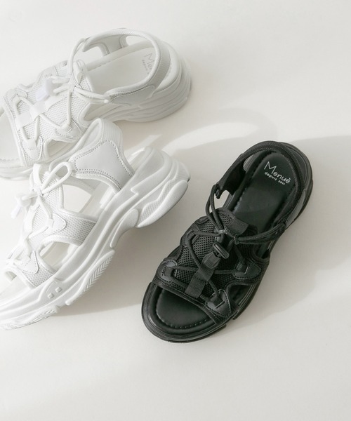 menue(メヌエ)の「厚底スポーツサンダル(サンダル・レディース・ホワイト/ブラック・38/39/36/37)」の2枚目の写真