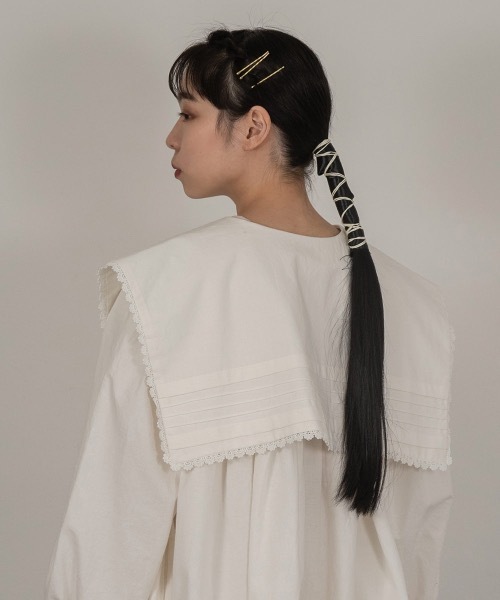 I_am（アイアム）の「big collar midi ops（ワンピース・レディース・ブラック/アイボリー・FREE）」の10枚目の写真