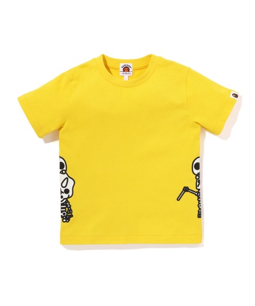 A BATHING APE（アベイシングエイプ）の「GLOW IN THE DARK BONE DINOSAUR TEE K（Tシャツ/カットソー・キッズ・グリーン/イエロー/ホワイト/サックスブルー・110/120/100/140/130/90）」の2枚目の写真