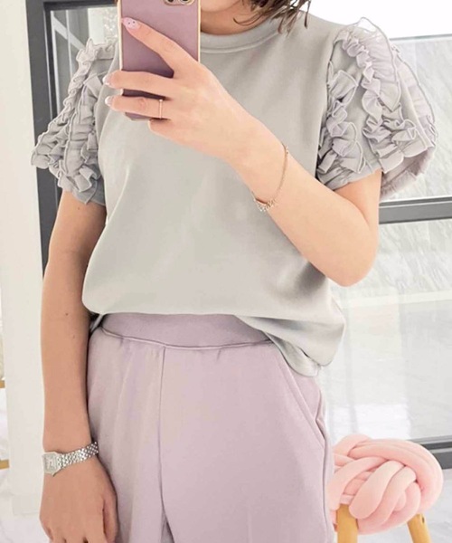 かぐれ　新品　今季　2025 薄手　半袖　フリルスリーブプルオーバー かぐれ｜フリルスリーブプルオーバー | Rakuten Fashion(楽天