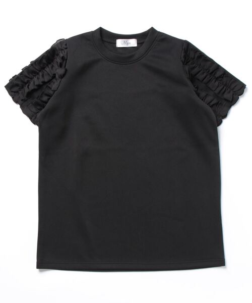 セール】デザインフリルスリーブ半袖Tシャツ ブラウス プル