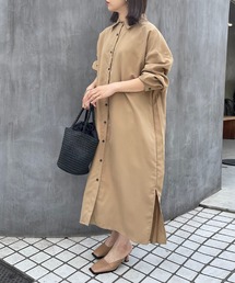 【MAISON BREEZE】バックプリーツロングシャツワンピース SCCH329