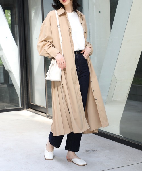 MAISON BREEZE（メゾンブリーズ）の「【MAISON BREEZE】バックプリーツロングシャツワンピース SCCH329（シャツワンピース・レディース・グレー/アイボリー/ブラック/ベージュ・FREE）」の13枚目の写真