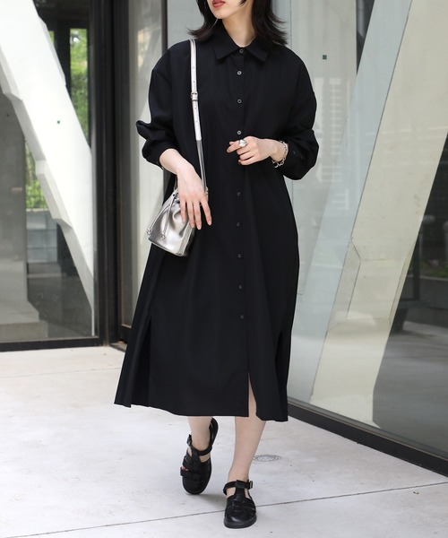 MAISON BREEZE（メゾンブリーズ）の「【MAISON BREEZE】バックプリーツロングシャツワンピース SCCH329（シャツワンピース・レディース・グレー/アイボリー/ブラック/ベージュ・FREE）」の15枚目の写真