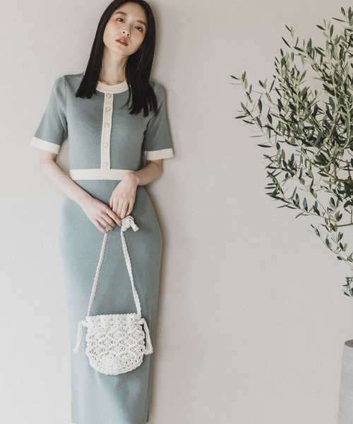 Andemiu(アンデミュウ)の「ハイショクIラインOP 196563(ワンピース・レディース・グリーン/グレー/ネイビー・FREE)」の3枚目の写真