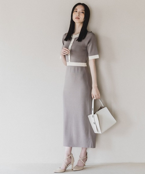 Andemiu(アンデミュウ)の「ハイショクIラインOP 196563(ワンピース・レディース・グリーン/グレー/ネイビー・FREE)」の4枚目の写真