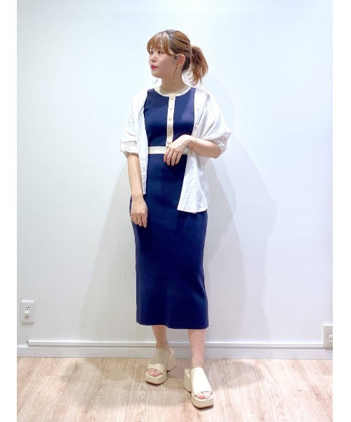 Andemiu(アンデミュウ)の「ハイショクIラインOP 196563(ワンピース・レディース・グリーン/グレー/ネイビー・FREE)」の19枚目の写真