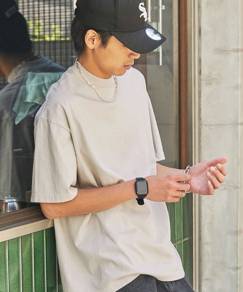 LOS ANGELES APPAREL(ロサンゼルスアパレル)の「LOS ANGELES APPAREL/ロサンゼルスアパレル 6.5oz Garment Dye CrewNeck S/S Tee オーバーサイズ ガーメントダイ半袖Tシャツ(Tシャツ/カットソー・メンズ・ホワイト/ブラック/ネイビー/グレー/サックスブルー・M/L/XL)」の4枚目の写真
