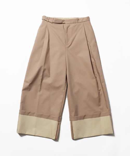 MIOSMOKEY（MIOSMOKEY）の「MIOSMOKEY/ミオズモーキー　 TURN UP PT  タックワイドパンツ（スラックス・メンズ・グレー/ベージュ・48/46）」の15枚目の写真