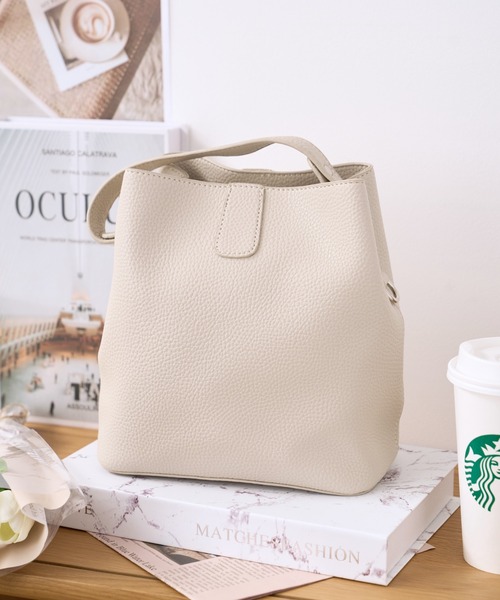 Ada.(エイダ)の「2WAY ワンハンドル スクエアバッグ(ハンドバッグ・レディース・アイボリー/ブルー系その他/ベージュ/ブラウン/ブラック・FREE)」の3枚目の写真