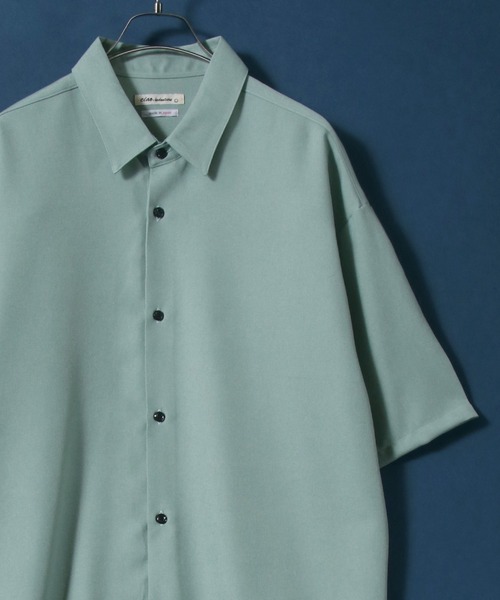 ANPAS(アンパス)の「MADE IN JAPAN Reflax(R) Oversized Half-Sleeve Shirt/日本製 リフラクス オーバーサイズ レギュラーカラー 半袖 とろみシャツ 国産 メンズ 春夏 トップス(シャツ/ブラウス・メンズ・セージグリーン/ブルー/グレー/ブラック/パープル/イエロー/ホワイト/チャコール/ボルドー/マスタード/ロイヤルブルー・M/L)」の5枚目の写真