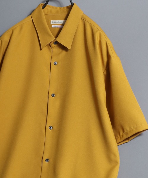 ANPAS(アンパス)の「MADE IN JAPAN Reflax(R) Oversized Half-Sleeve Shirt/日本製 リフラクス オーバーサイズ レギュラーカラー 半袖 とろみシャツ 国産 メンズ 春夏 トップス(シャツ/ブラウス・メンズ・セージグリーン/ブルー/グレー/ブラック/パープル/イエロー/ホワイト/チャコール/ボルドー/マスタード/ロイヤルブルー・M/L)」の10枚目の写真