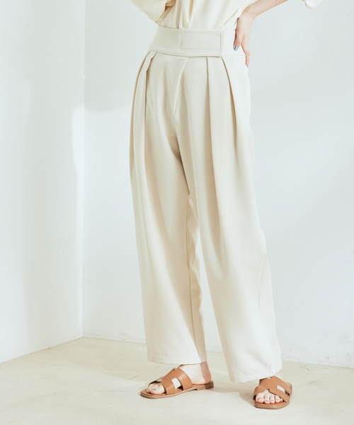 Jayro（ジャイロ）の「テープベルトカラースラックス（スラックス・レディース・ブラック/グレー系その他/オフホワイト・M）」の2枚目の写真