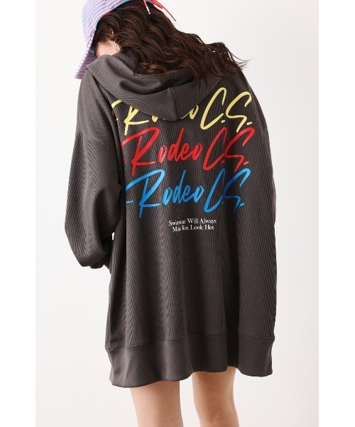 RODEO CROWNS WIDE BOWL(ロデオクラウンズワイドボウル)の「S/W THERMAL ZIP PK(パーカー・レディース・ライトブルー/オフホワイト/ブラック・FREE)」の6枚目の写真