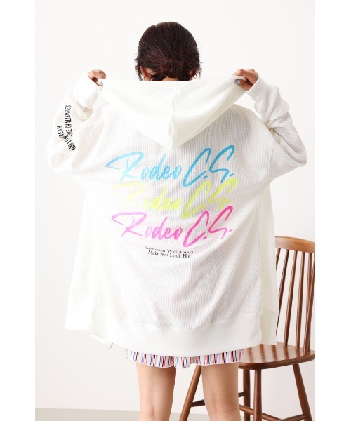 RODEO CROWNS WIDE BOWL(ロデオクラウンズワイドボウル)の「S/W THERMAL ZIP PK(パーカー・レディース・ライトブルー/オフホワイト/ブラック・FREE)」の14枚目の写真