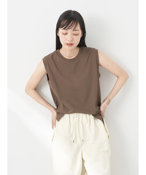 earth music&ecology(アースミュージックアンドエコロジー)の「ノースリーブカットソー(汗じみ防止)(Tシャツ/カットソー・レディース・ブラック/ブラウン/オフホワイト/その他6・S/M)」の21枚目の写真
