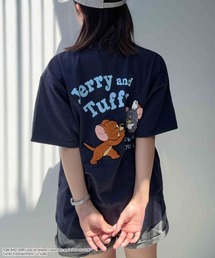 ○トムとジェリー 刺繍Tシャツ 【TOM and JERRY/トムとジェリー】(アクリルキーホルダー付き )