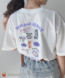 ○トムとジェリー 刺繍Tシャツ 【TOM and JERRY/トムとジェリー】(アクリルキーホルダー付き )
