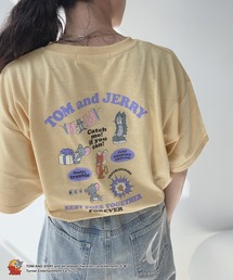 ○トムとジェリー 刺繍Tシャツ 【TOM and JERRY/トムとジェリー】(アクリルキーホルダー付き )