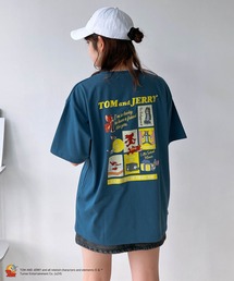 ○トムとジェリー 刺繍Tシャツ 【TOM and JERRY/トムとジェリー】(アクリルキーホルダー付き )