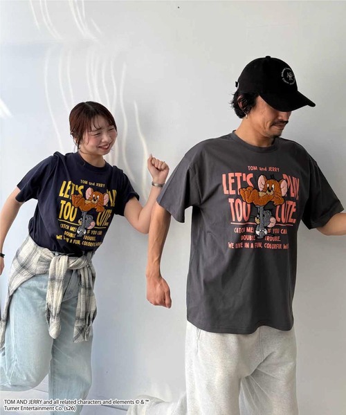 ○トムとジェリー 刺繍Tシャツ 【TOM and JERRY/トムとジェリー
