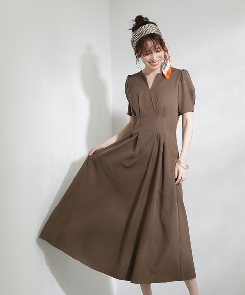 N.（N. Natural Beauty Basic）（エヌエヌナチュラルビューティーベーシック）の「【S Size Line】◆キーネックパワショルワンピース（ワンピース・レディース・モカ/ブルー/ライトグリーン・SMALL/MEDIUM）」の2枚目の写真