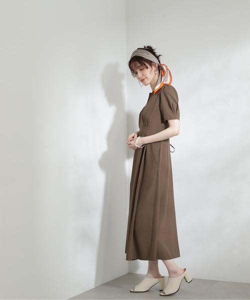 N.（N. Natural Beauty Basic）（エヌエヌナチュラルビューティーベーシック）の「【S Size Line】◆キーネックパワショルワンピース（ワンピース・レディース・モカ/ブルー/ライトグリーン・SMALL/MEDIUM）」の8枚目の写真