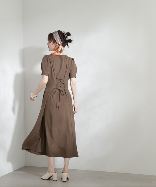 N.（N. Natural Beauty Basic）（エヌエヌナチュラルビューティーベーシック）の「【S Size Line】◆キーネックパワショルワンピース（ワンピース・レディース・モカ/ブルー/ライトグリーン・SMALL/MEDIUM）」の9枚目の写真