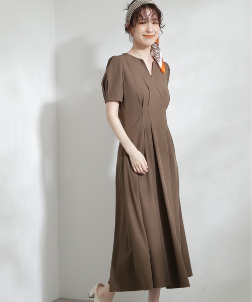 N.（N. Natural Beauty Basic）（エヌエヌナチュラルビューティーベーシック）の「【S Size Line】◆キーネックパワショルワンピース（ワンピース・レディース・モカ/ブルー/ライトグリーン・SMALL/MEDIUM）」の10枚目の写真