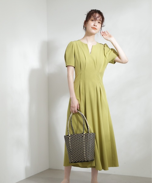 N.（N. Natural Beauty Basic）（エヌエヌナチュラルビューティーベーシック）の「【S Size Line】◆キーネックパワショルワンピース（ワンピース・レディース・モカ/ブルー/ライトグリーン・SMALL/MEDIUM）」の14枚目の写真