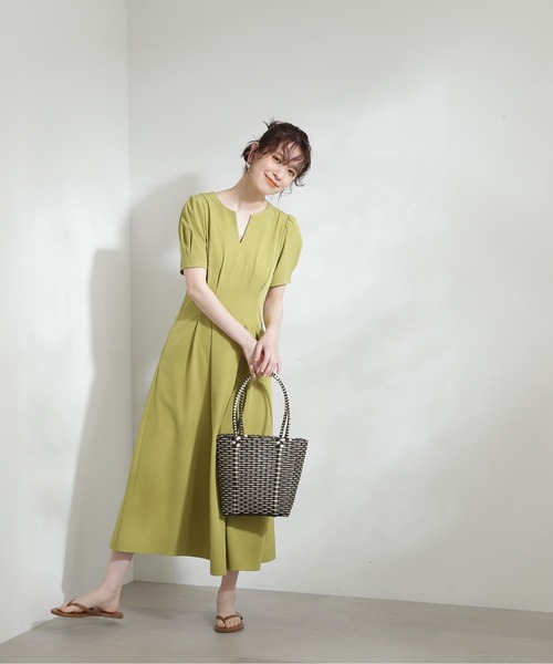 N.（N. Natural Beauty Basic）（エヌエヌナチュラルビューティーベーシック）の「【S Size Line】◆キーネックパワショルワンピース（ワンピース・レディース・モカ/ブルー/ライトグリーン・SMALL/MEDIUM）」の15枚目の写真