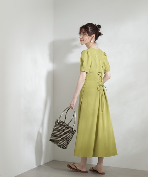 N.（N. Natural Beauty Basic）（エヌエヌナチュラルビューティーベーシック）の「【S Size Line】◆キーネックパワショルワンピース（ワンピース・レディース・モカ/ブルー/ライトグリーン・SMALL/MEDIUM）」の17枚目の写真