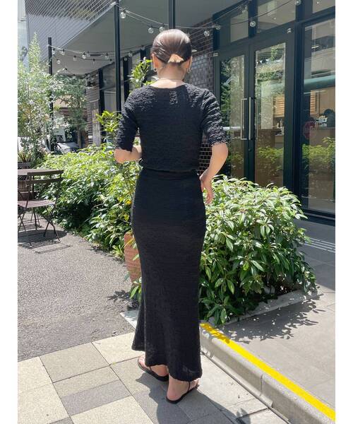 Ungrid（アングリッド）の「カットジャカードフィットスカート（スカート・レディース・ブラック/オフホワイト/ブルー・FREE）」の12枚目の写真