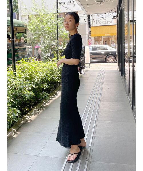 Ungrid（アングリッド）の「カットジャカードフィットスカート（スカート・レディース・ブラック/オフホワイト/ブルー・FREE）」の5枚目の写真