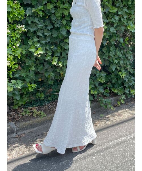 Ungrid（アングリッド）の「カットジャカードフィットスカート（スカート・レディース・ブラック/オフホワイト/ブルー・FREE）」の8枚目の写真