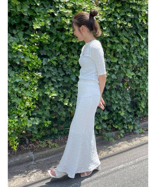 Ungrid（アングリッド）の「カットジャカードフィットスカート（スカート・レディース・ブラック/オフホワイト/ブルー・FREE）」の9枚目の写真