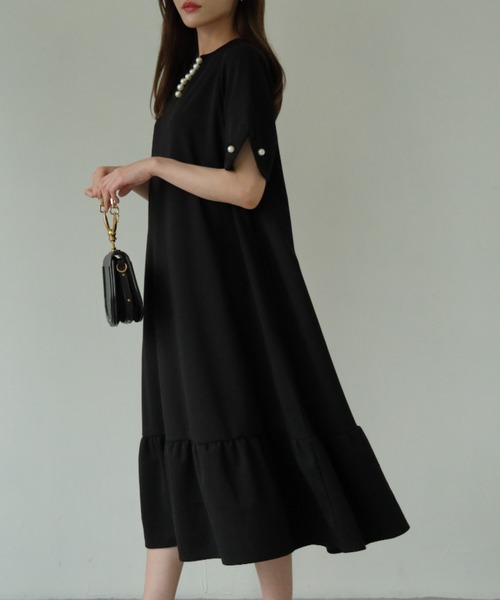 ZOZO限定】パール付きVネックワンピース（ワンピース）｜tocco closet