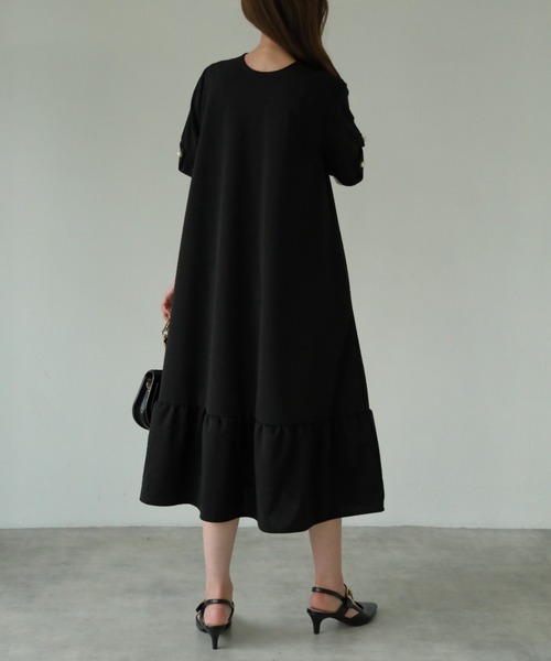 パール装飾Vネックワンピース 657cd6b660a49938529ea6368e8aaf