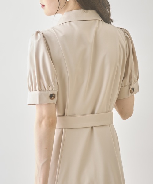 SportsMaxダークブルーシャツドレスベルト付きロングワンピライトコート SportsMaxダークブルーシャツドレスベルト付きロングワンピ