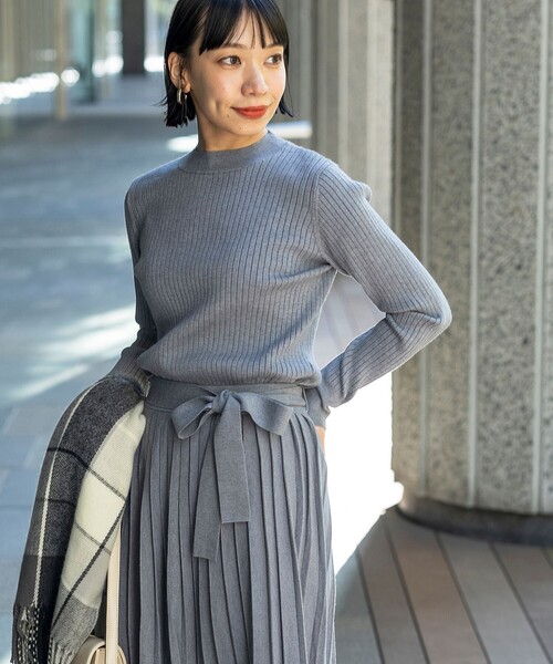BEAMS HEART（ビームスハート）の「リブニット スカートセットアップ（S～M・セットアイテム）（ワンピース・レディース・ブラック/ネイビー/グレー/オリーブ/アイボリー・SMALL/MEDIUM）」の11枚目の写真