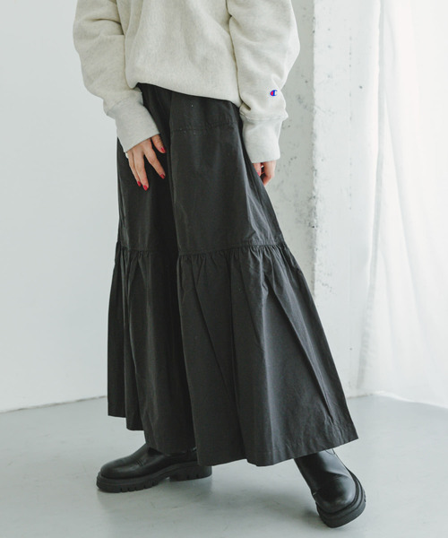 ITEMS URBANRESEARCH（アイテムズ アーバンリサーチ）の「ティアードスカート（スカート・レディース・ブラック/ホワイト系その他・FREE）」の2枚目の写真