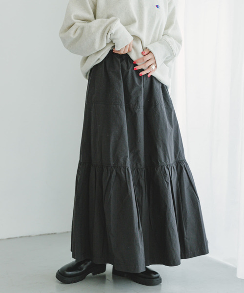 ITEMS URBANRESEARCH（アイテムズ アーバンリサーチ）の「ティアードスカート（スカート・レディース・ブラック/ホワイト系その他・FREE）」の14枚目の写真
