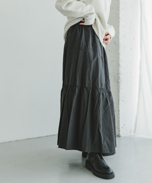 ITEMS URBANRESEARCH（アイテムズ アーバンリサーチ）の「ティアードスカート（スカート・レディース・ブラック/ホワイト系その他・FREE）」の8枚目の写真