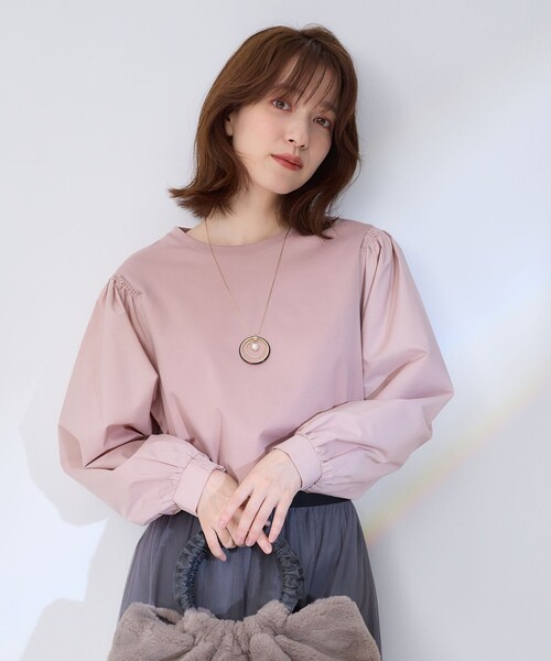 ANY(エニィ)の「【洗濯機可】着映えるシャーリングトップス(Tシャツ/カットソー・レディース・グリーン系/グレー系/ピンク系/アイボリー系1/ネイビー系1・3/2)」の19枚目の写真